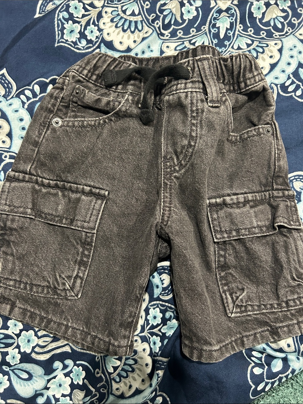 GAP Boys Black Cargo Shorts with Drawstring